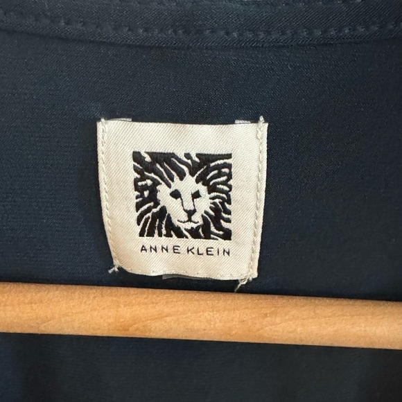 Women’s Anne Klein short sleeve deep v-neck dark teal wrap dress 6 - Picture 3 of 7